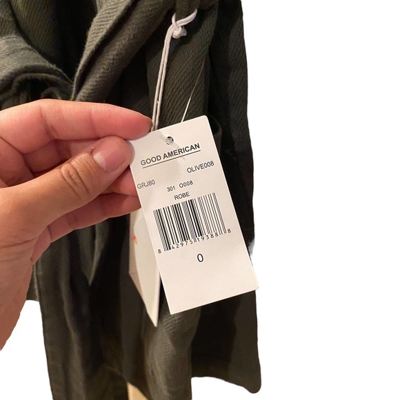 NWT Good American The Wrap Belted Jacket in Olive sz 0 - Picture 4 of 9